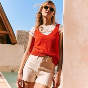 Madewell Crotchet Sweater Tank Cafe Orange XXS